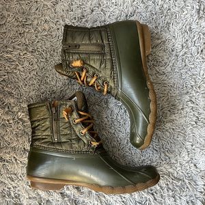 Sperry green duck boots